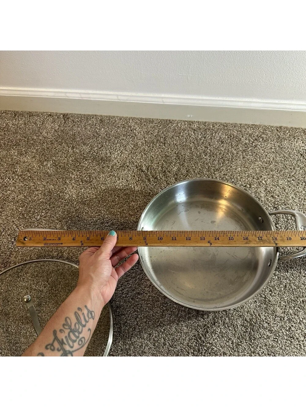 Emeril 10” 3 Qt Saute Skillet Frying Pan Lid Copper Core Stainless Steel w Lid